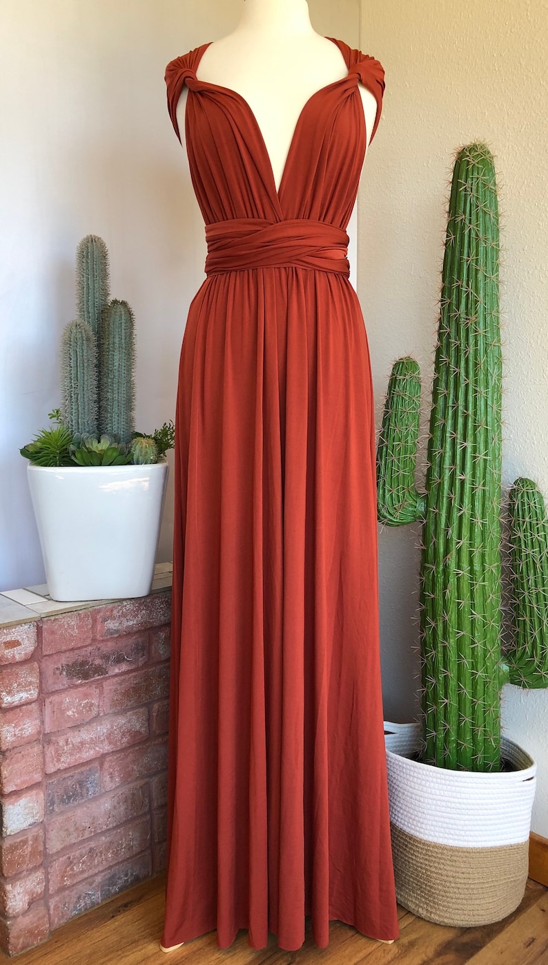 TERRACOTTA Bridesmaid Dress/ CUSTOM LeNGTHS/ Convertible Dress / Infinity Dress/ Multiway Dress/ Multi Wrap Dress / Plus Size / Petite imagem 5