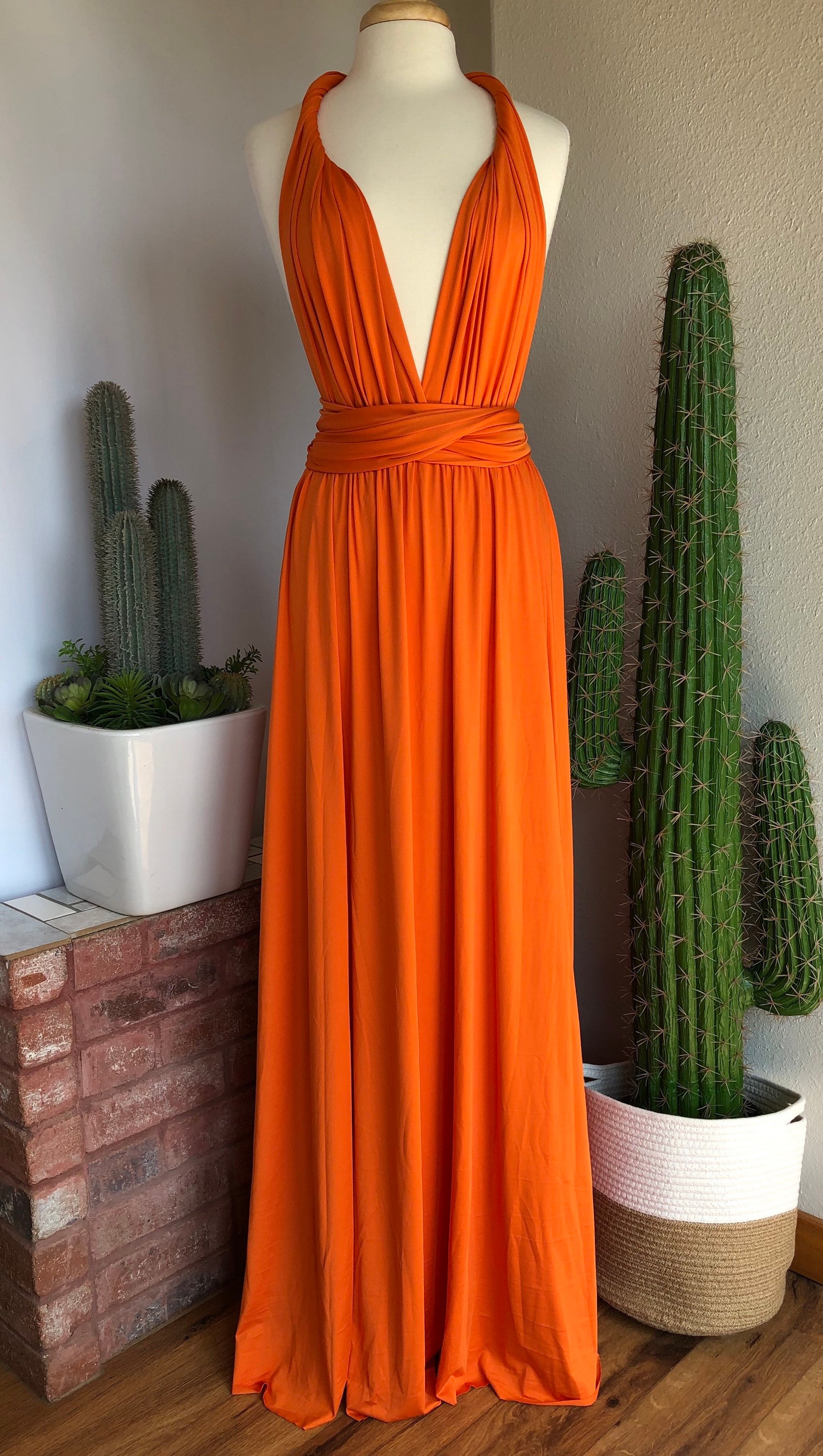 Orange Sherbet Bridesmaid Dress/ CUSTOM Lengths/ Convertible - Etsy