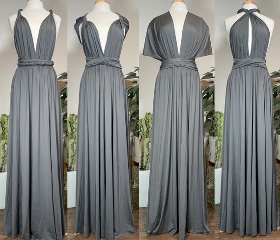 MERCURY Bridesmaid Dress/ CUSTOM/ Convertible Dress / Infinity Dress/ Multiway Dress/  Multi Wrap Dress /  Plus Size / Tall / Charcoal Gray