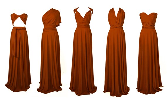 etsy burnt orange bridesmaid dress