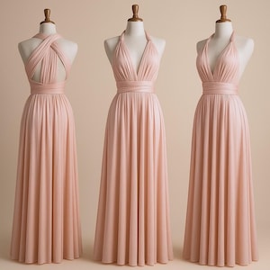 PINK CHAMPAGNE VELVET Infinity Dress/ Bridesmaids Dress/ Convertible Dress / Multiway Dress/ Multiway Wrap Dress / Velvet Bridesmaids Dress