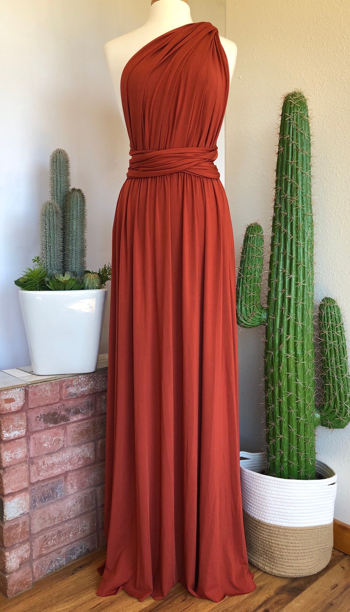 TERRACOTTA Bridesmaid Dress/ CUSTOM Lengths/ Convertible Dress Etsy
