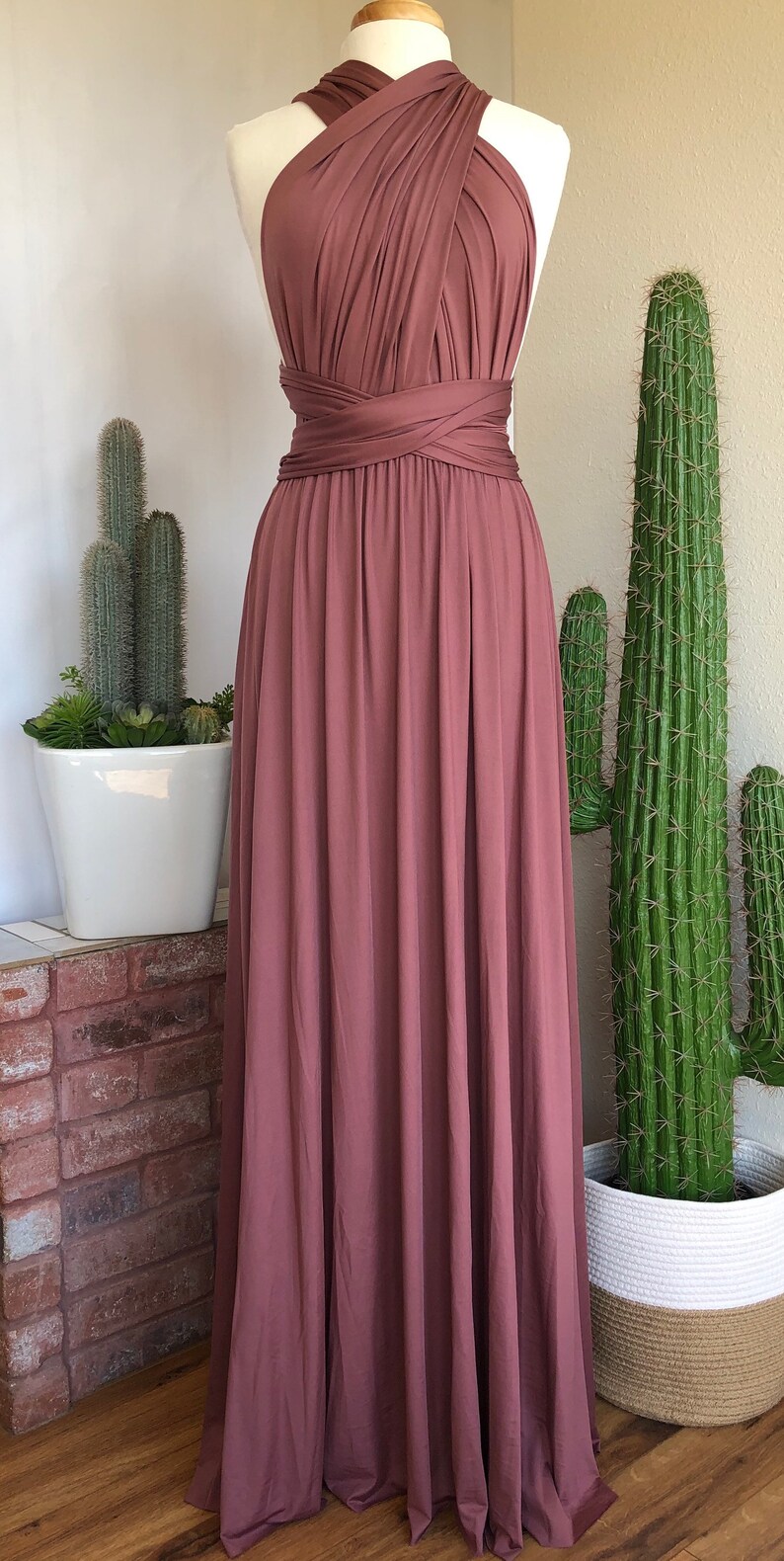 MAUVE Bridesmaid Dress/ CUSTOM Lengths/ Convertible Dress / Etsy UK