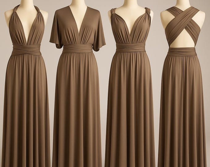 MOCHA Bridesmaid Dress/ Custom Length / Convertible Dress / Infinity Dress/ Multiway Dress/  Multi Wrap Dress / Plus Size /