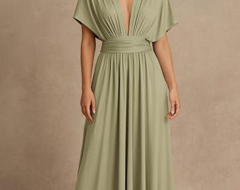MATCHA GREEN Bridesmaid Dress/ CUSTOM Lengths/ Convertible Dress / Infinity  Dress/ Multiway Dress/ Multi Wrap Dress / Plus Size / - Etsy