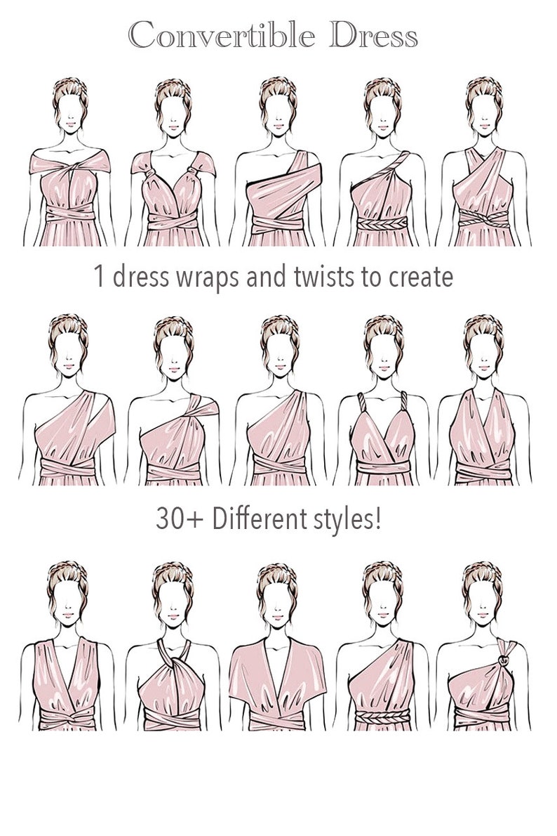 SAGE Bridesmaid Dress/ CUSTOM LeNGTHS/ Convertible Dress / Infinity Dress/ Multiway Dress/ Multi Wrap Dress / Plus Size / zdjęcie 9