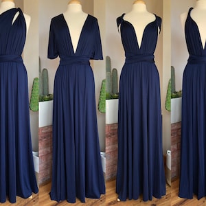 NAVY Bridesmaid Dress/ CUSTOM LENGTHS/ Convertible Dress / Infinity Dress/ Multiway Dress/ Multi Wrap Dress / Plus Size / Petite / image 1