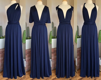 NAVY Brautjungfer Kleid / CUSTOM LENGTHS / Cabrio Kleid / Infinity Kleid / Multiway Kleid / Multi Wickelkleid / Plus Size / Petite /