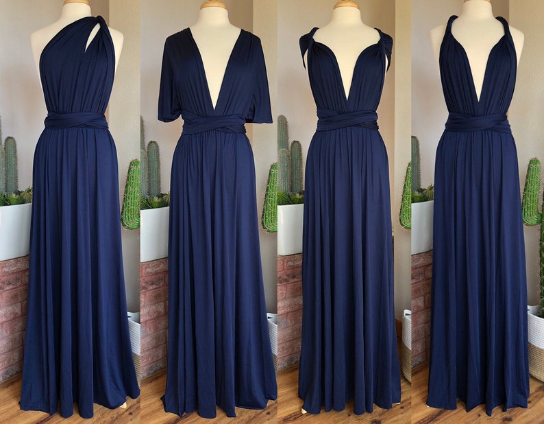 NAVY Bridesmaid Dress/ CUSTOM LENGTHS/ Convertible Dress / Infinity Dress/ Multiway Dress/ Multi Wrap Dress / Plus Size / Petite / image 1