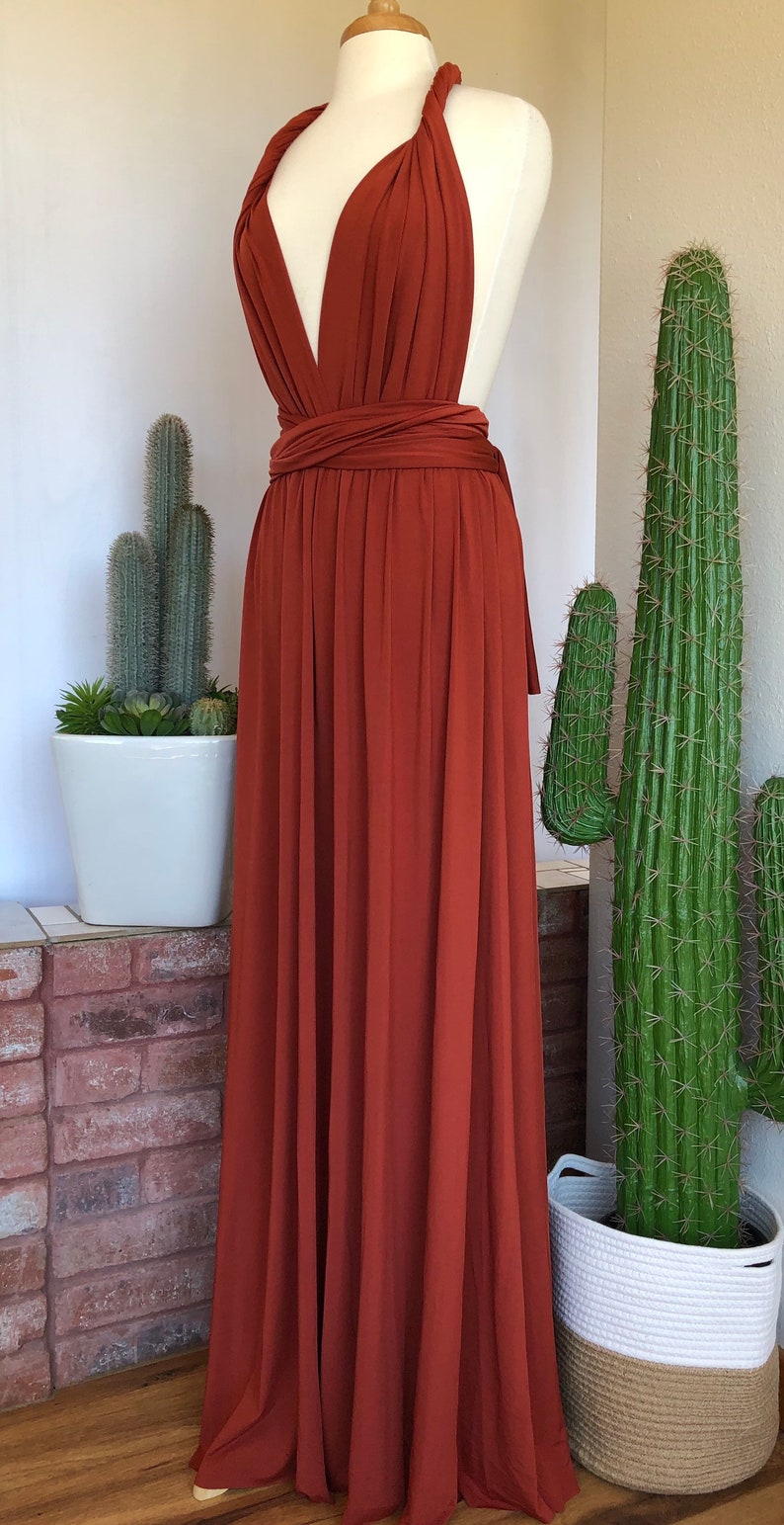 TERRACOTTA Bridesmaid Dress/ CUSTOM LeNGTHS/ Convertible Dress / Infinity Dress/ Multiway Dress/ Multi Wrap Dress / Plus Size / Petite image 7