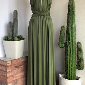 LIGHT OLIVE GREEN Bridesmaid Dress/ Custom Length / Convertible Dress / Infinity Dress/ Multiway Dress/ Multi Wrap Dress / Plus Size / image 5