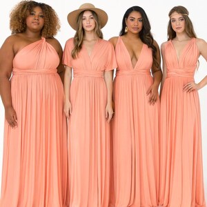 BLUSHING CORAL Bridesmaid Dress / CUSTOM/ Convertible Dress / Infinity Dress/ Multiway Dress/ Multi Wrap Dress / Plus Size / Petite/ Tall