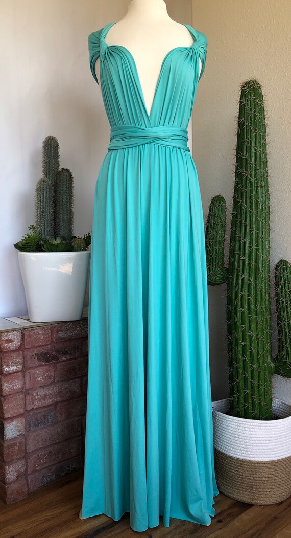 AQUA BLUE Bridesmaid Dress/ CUSTOM Lengths/ Convertible Dress - Etsy