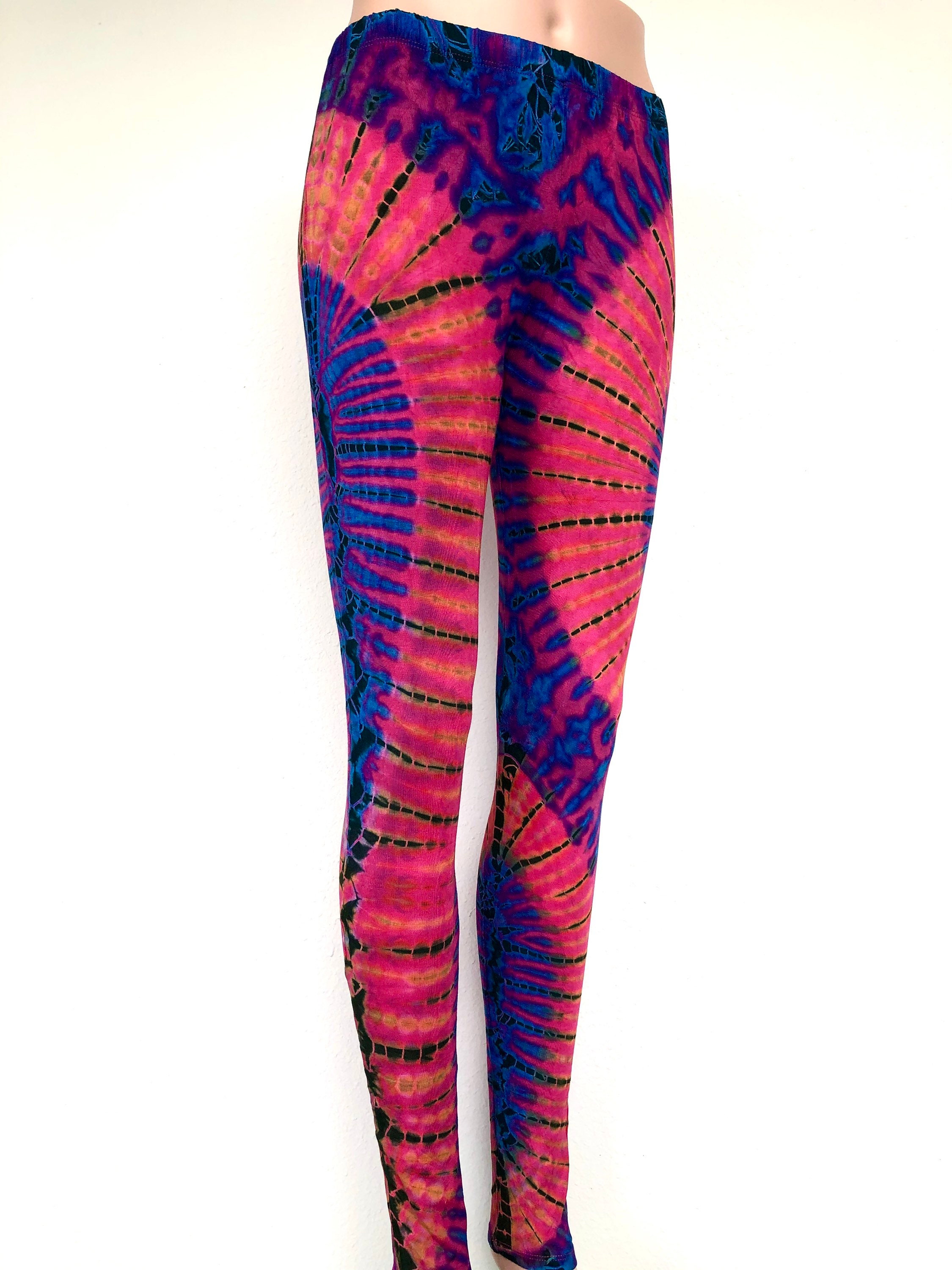 ELECTRIC Tie Die Leggings/ Tie Dye Pants / One of a Kind / Hand Dyed