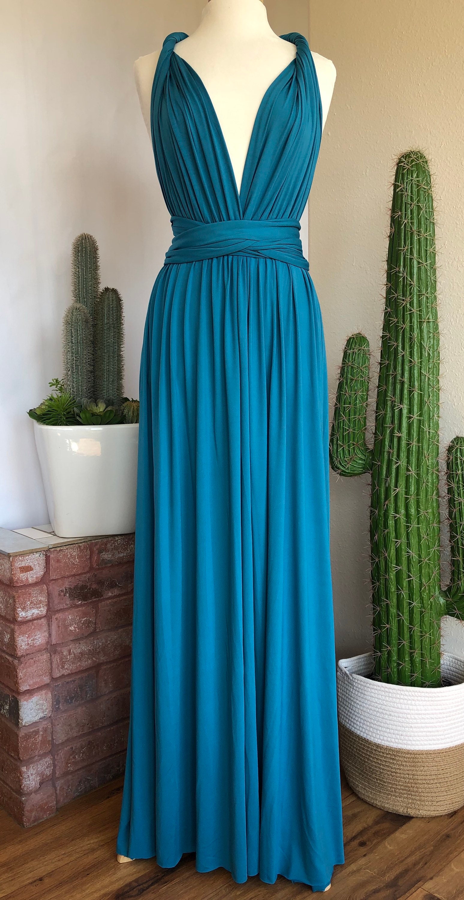 TEAL Bridesmaid Dress/ CUSTOM LeNGTHS/ Convertible Dress / Infinity ...