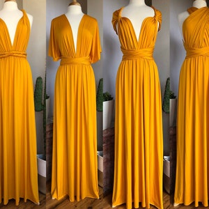 MUSTARD Bridesmaid Dress/ CUSTOM LENGTHS/ Convertible Dress /  Infinity Dress/ Multiway Dress/  Multi Wrap Dress /  Plus Size /