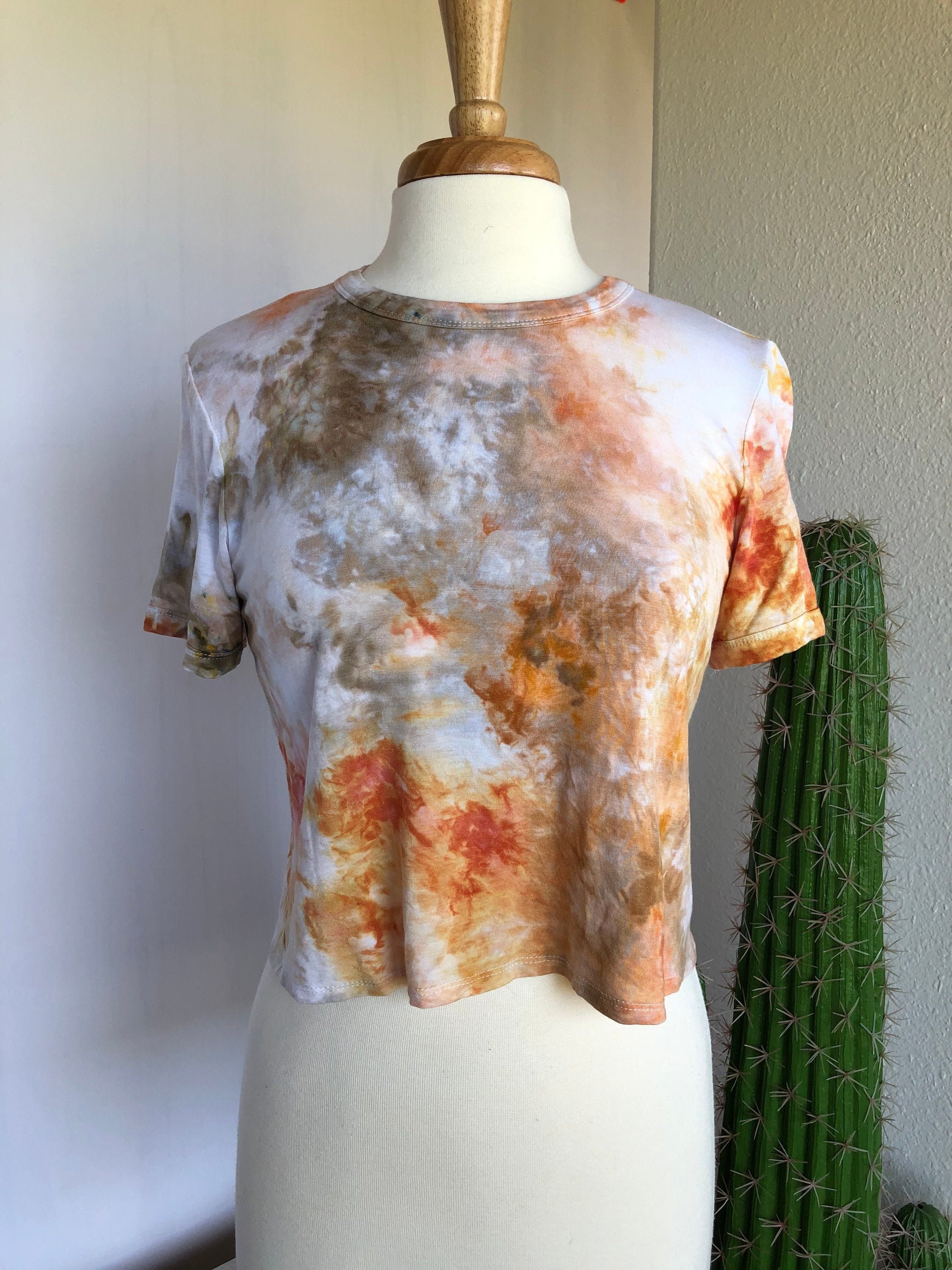 SUNRISE Ice Dye CROP Top SMALL/ Tie Dye / Cropped T-Shirt / Hand Dyed ...
