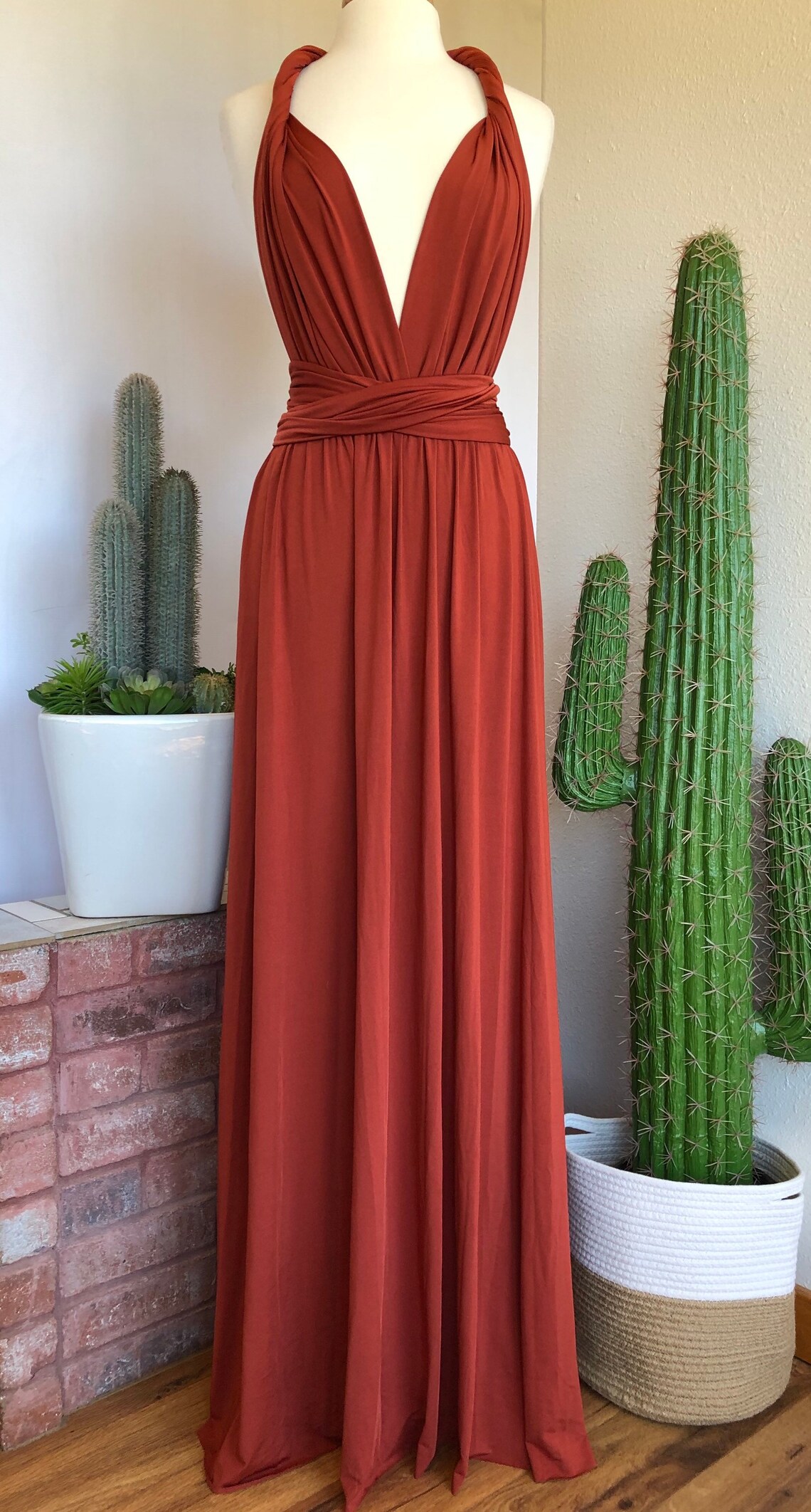 TERRACOTTA Bridesmaid Dress/ CUSTOM Lengths/ Convertible Dress Etsy