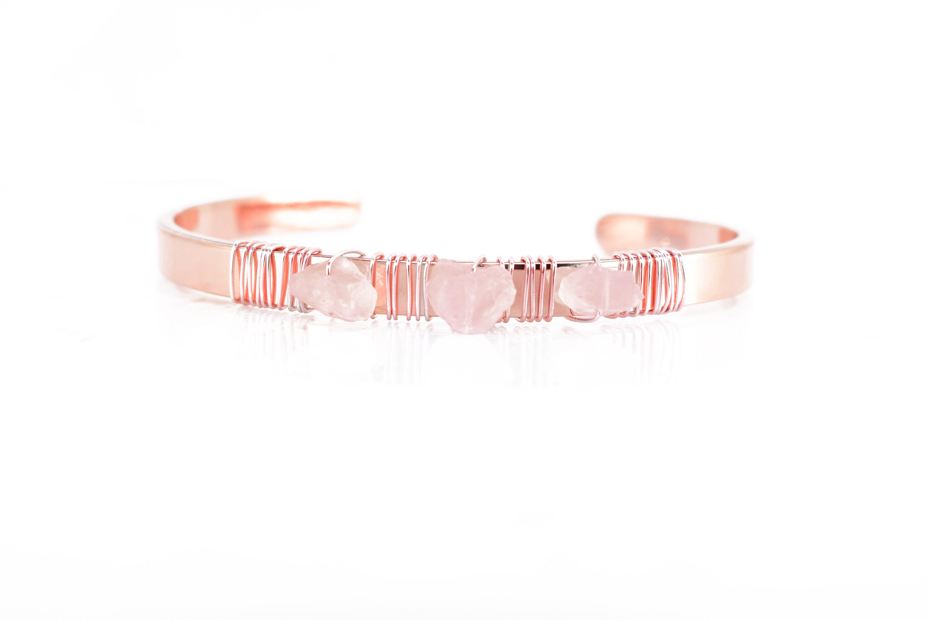 Raw ROSE QUARTZ Cuff Bracelet // Rough Rose Quartz cuff/Quartz/ Rose