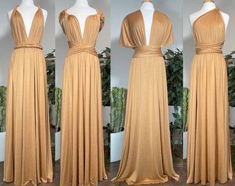 SAND Bridesmaid Dress/ Convertible Dress / Infinity Dress/ Multiway Dress/  Multi Wrap Dress /  Plus Size / Petite/ Tall/ Tan Dress