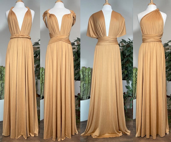 SAND Bridesmaid Dress/ Convertible Dress / Infinity Dress/ Multiway Dress/  Multi Wrap Dress /  Plus Size / Petite/ Tall/ Tan Dress