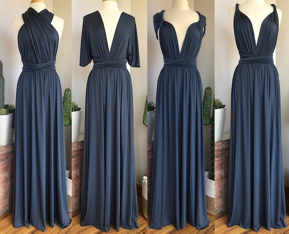 dusk blue bridesmaid dress