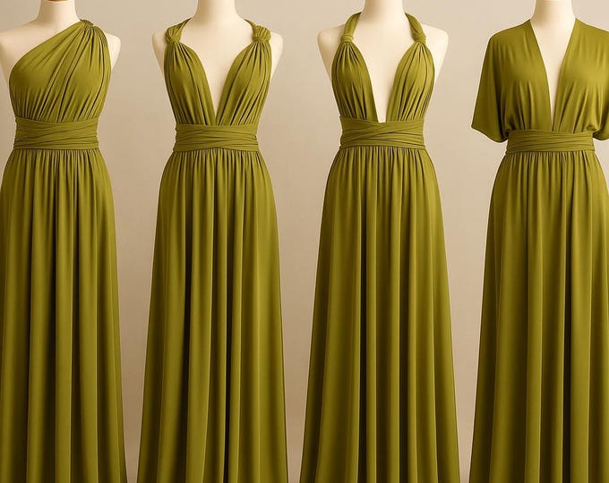 OLIVE GREEN Bridesmaid Dress/ Olive Green Dress / Convertible Dress / Infinity Dress/ Multiway Dress/  Multi Wrap Dress/Green Dress/Greenery