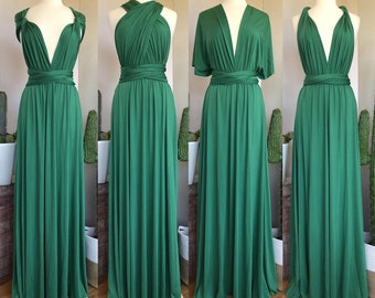 EMERALD Bridesmaid Dress/ CUSTOM LENGTHS/ Convertible Dress /  Infinity Dress/ Multiway Dress/  Multi Wrap Dress /  Plus Size /