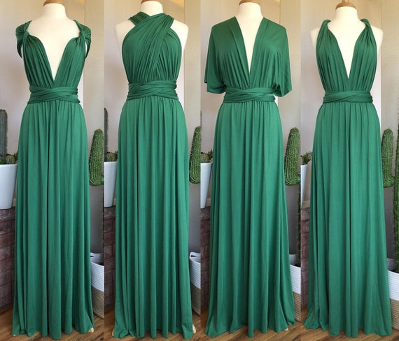 EMERALD Bridesmaid Dress/ CUSTOM LENGTHS/ Convertible Dress /  Infinity Dress/ Multiway Dress/  Multi Wrap Dress /  Plus Size /