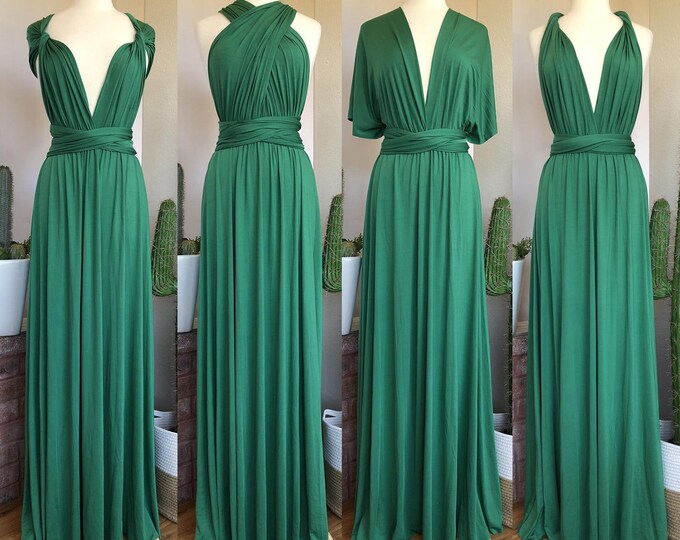 EMERALD Bridesmaid Dress/ CUSTOM LENGTHS/ Convertible Dress /  Infinity Dress/ Multiway Dress/  Multi Wrap Dress /  Plus Size /