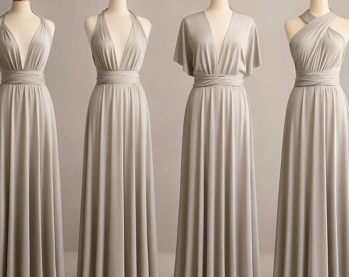 SILVER VELVET Infinity Dress/ Bridesmaids Dress/ Convertible Dress / Multiway Dress/ Multiway Wrap Dress / Velvet Bridesmaids Dress