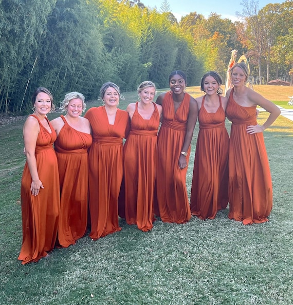 orange bridesmaid dress