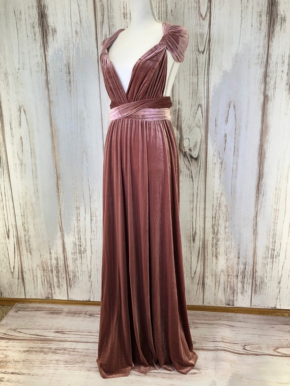 MAUVE VELVET Infinity Dress/ Bridesmaids Dress/ Convertible Dress