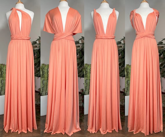 BLUSHING CORAL Bridesmaid Dress/ CUSTOM/ Convertible Dress / Infinity Dress/ Multiway Dress/  Multi Wrap Dress /  Plus Size / Petite/ Tall