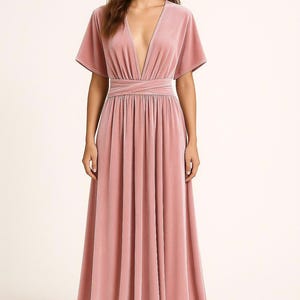 PINK CHAMPAGNE VELVET Infinity Dress/ Bridesmaids Dress/ Convertible Dress / Multiway Dress/ Multiway Wrap Dress / Velvet Bridesmaids Dress