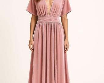 slim fit dress slacks Rose Gold Velvet Sequin Dress main image 1