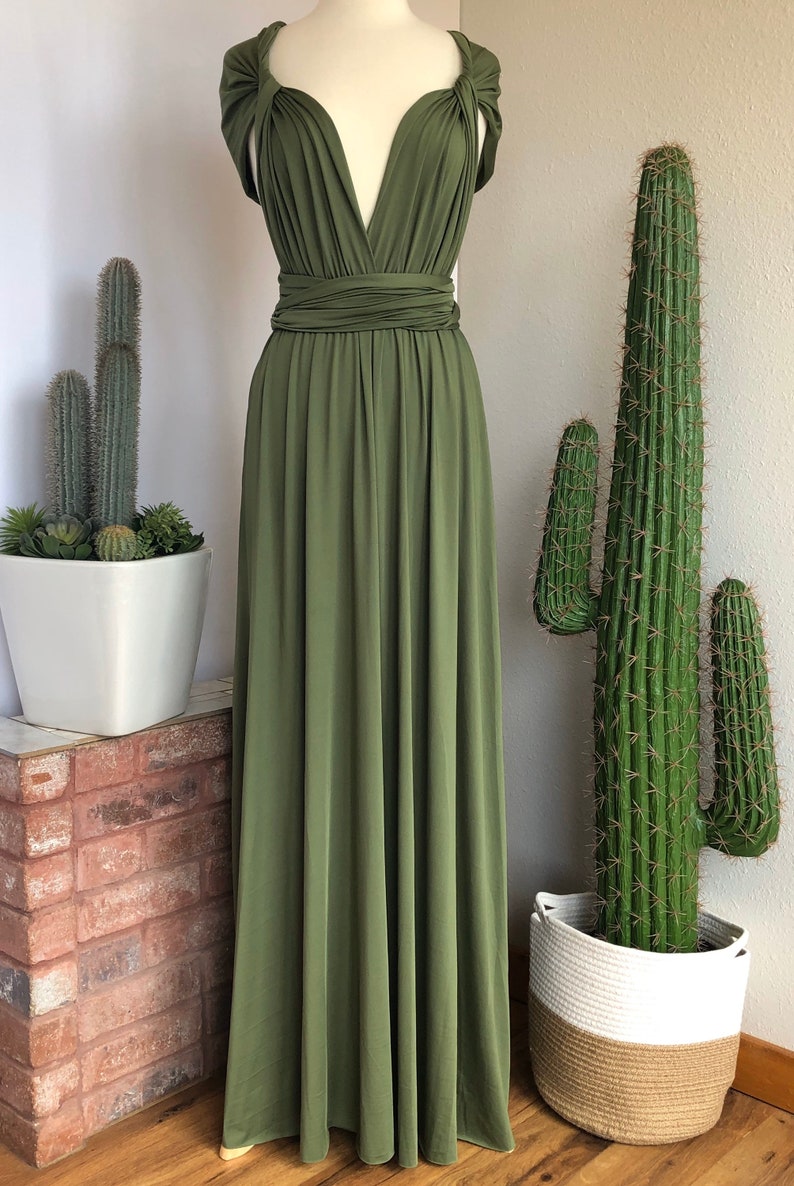 LIGHT OLIVE GREEN Bridesmaid Dress/ Custom Length / Etsy