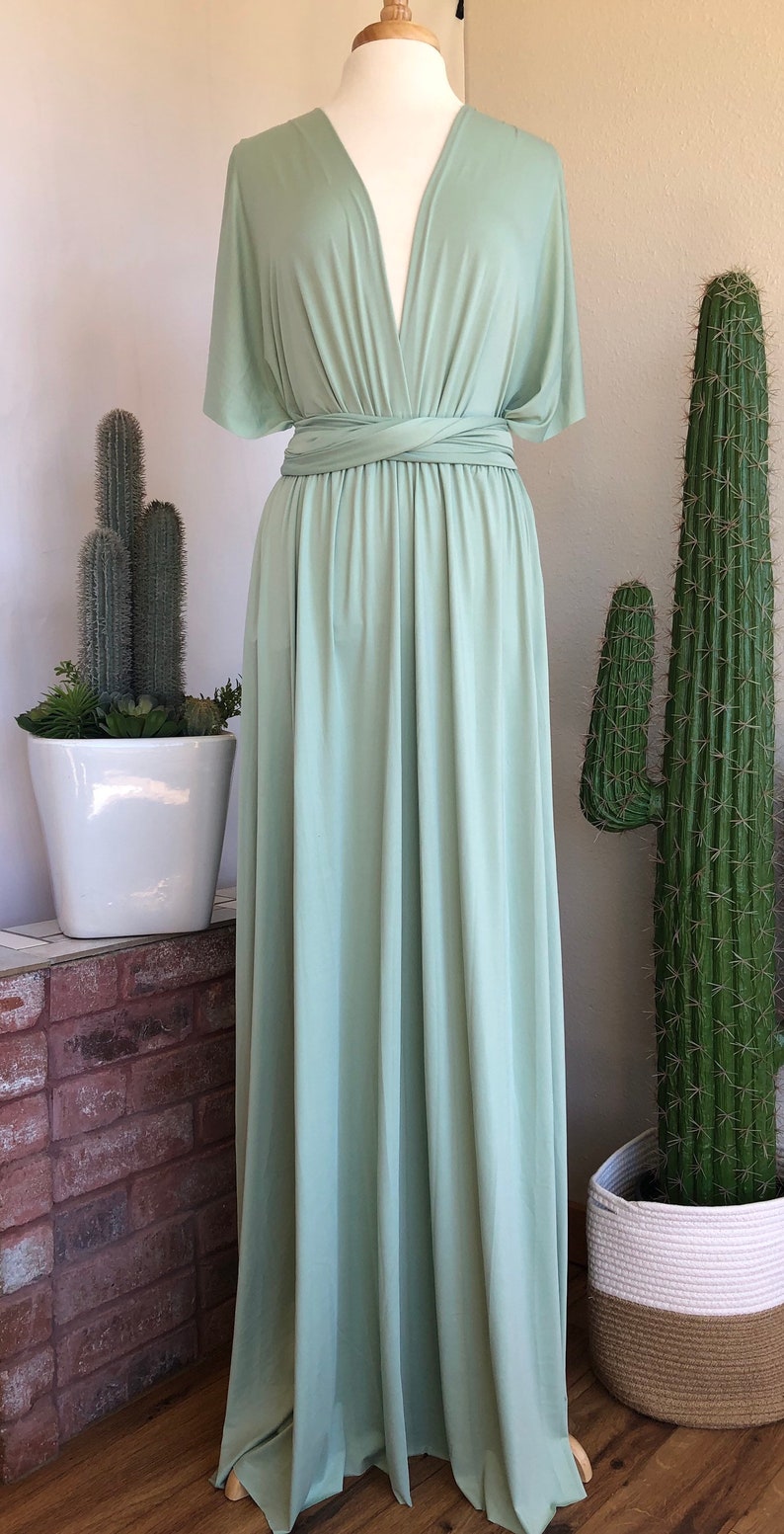 SAGE Bridesmaid Dress/ CUSTOM LeNGTHS/ Convertible Dress / Infinity Dress/ Multiway Dress/ Multi Wrap Dress / Plus Size / zdjęcie 2