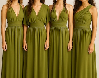 GRASS GREEN Bridesmaid Dress/ Olive Green Dress / Convertible Dress / Infinity Dress/ Multiway Dress/  Multi Wrap Dress/Green Dress/Greenery