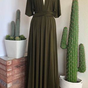 DARK OLIVE GREEN Bridesmaid Dress/ Custom Length / Convertible Dress / Infinity Dress/ Multiway Dress/ Multi Wrap Dress / Plus Size / image 4