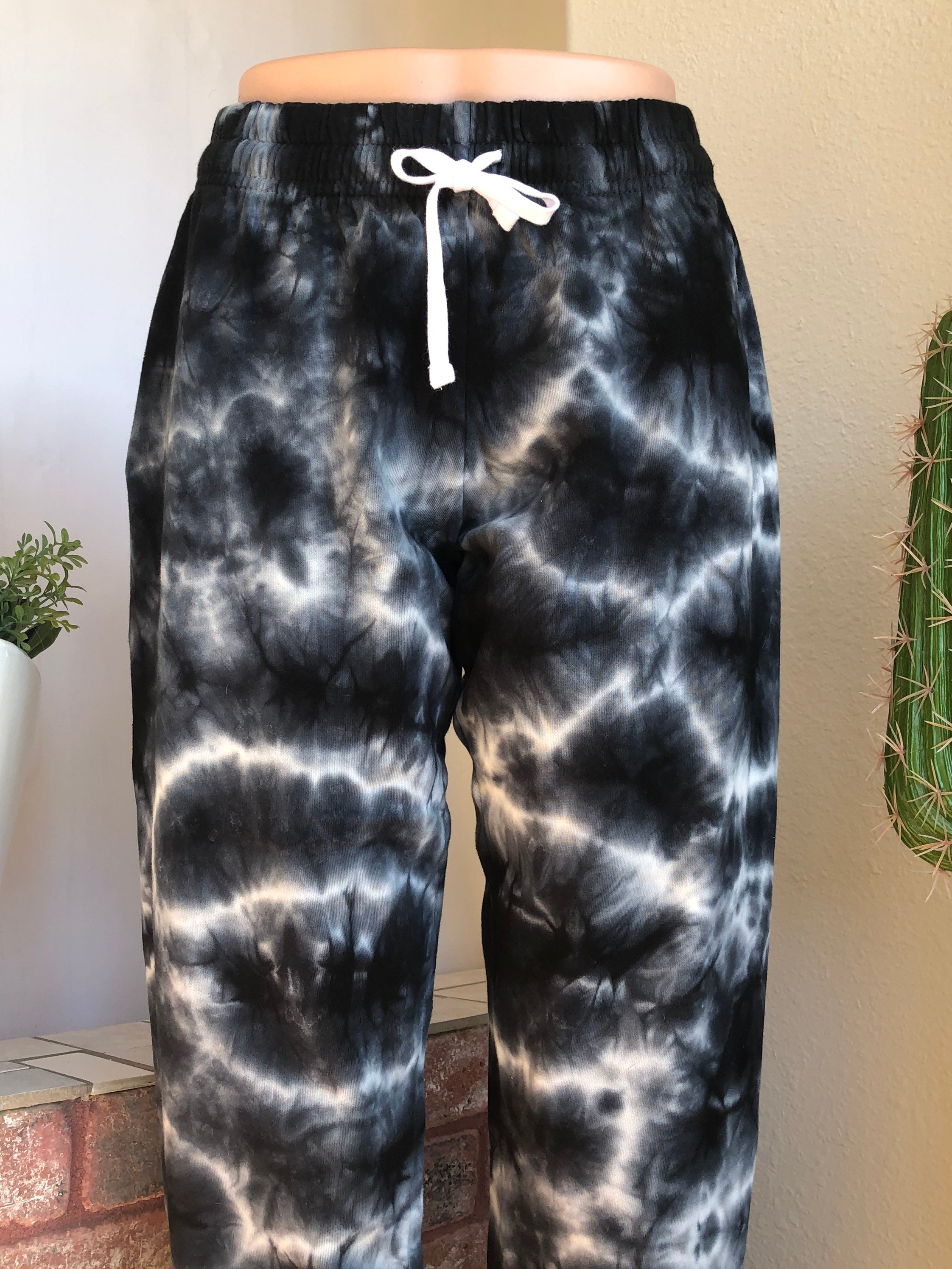 THUNDER Ice Dye Jogger Sweatpants/ Tie Dye / High Waist Sweatpants ...