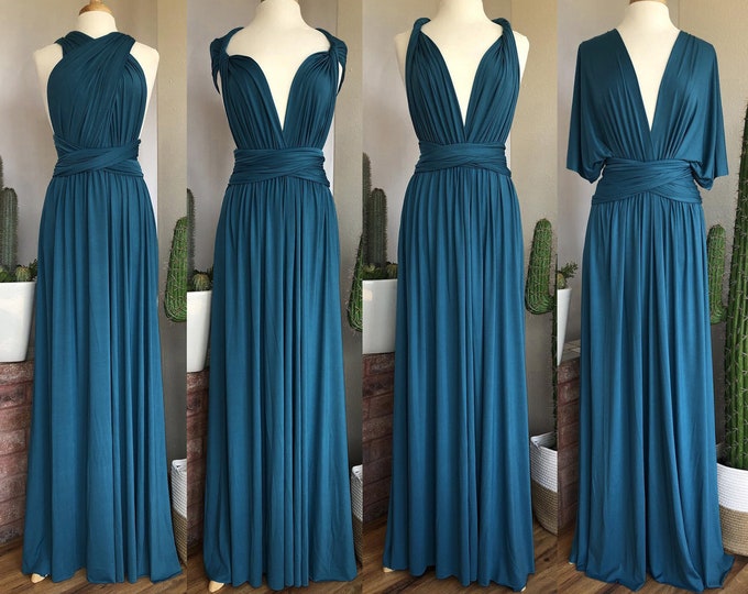 TEAL Bridesmaid Dress/ CUSTOM LeNGTHS/ Convertible Dress / Infinity Dress/ Multiway Dress/  Multi Wrap Dress /  Plus Size / Petite /