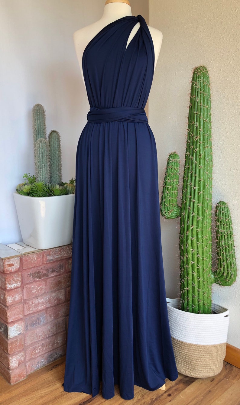 NAVY Bridesmaid Dress/ CUSTOM LENGTHS/ Convertible Dress / Infinity Dress/ Multiway Dress/ Multi Wrap Dress / Plus Size / Petite / image 4