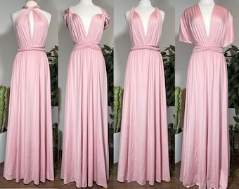 PINK CHAMPAGNE Bridesmaid Dress/ Custom Length / Convertible Dress / Infinity Dress/ Multiway Dress/  Multi Wrap Dress / Plus Size /