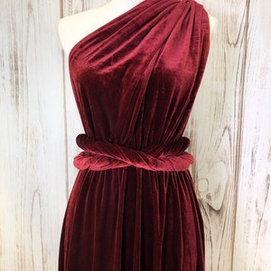 WINE VELVET Infinity Dress/ Bridesmaids Dress/ Convertible Dress / Multiway Dress/ Multiway Wrap Dress / Velvet Bridesmaids Dress image 5