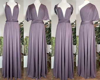 LAVENDEL HAZE Bruidsmeisjesjurk/AANGEPASTE/converteerbare jurk/Infinity Dress/Multiway Jurk/Multi Wrap Dress/Plus Size/Petite/Tall