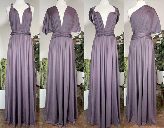 Pastel Lavender Lilac Handmade Full Length Infinity Wrapping Dress Multiple  Convertible Bridesmaids Gown Bespoke Woman Evening Dresses - Etsy