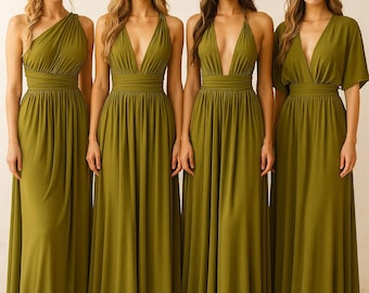 OLIVE GREEN Bridesmaid Dress/ Olive Green Dress / Convertible Dress / Infinity Dress/ Multiway Dress/  Multi Wrap Dress/Green Dress/Greenery