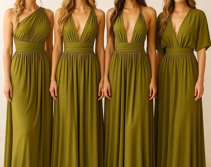 OLIVE GREEN Bridesmaid Dress/ Olive Green Dress / Convertible Dress / Infinity Dress/ Multiway Dress/  Multi Wrap Dress/Green Dress/Greenery