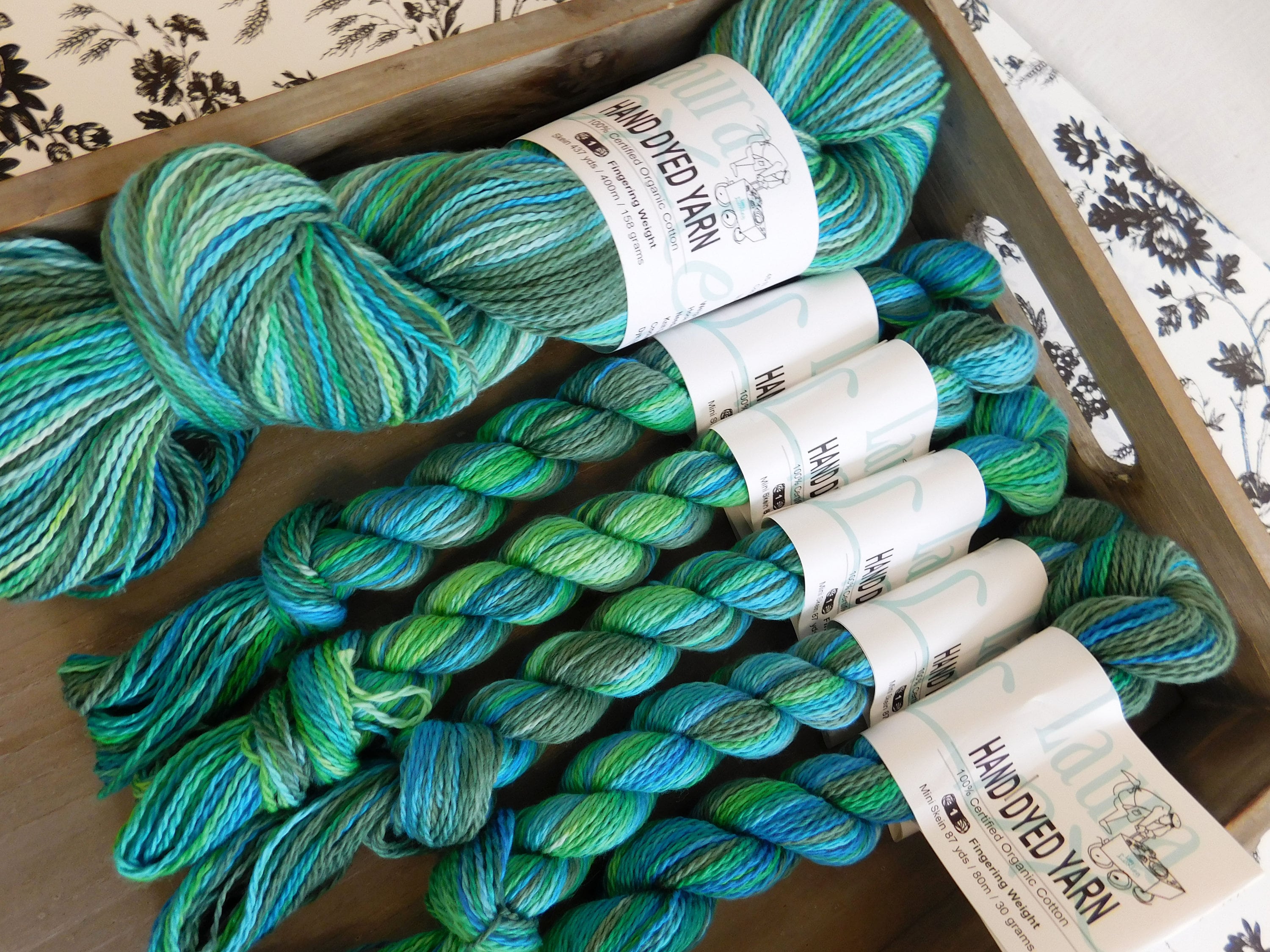 Blue green acrylic on sale yarn
